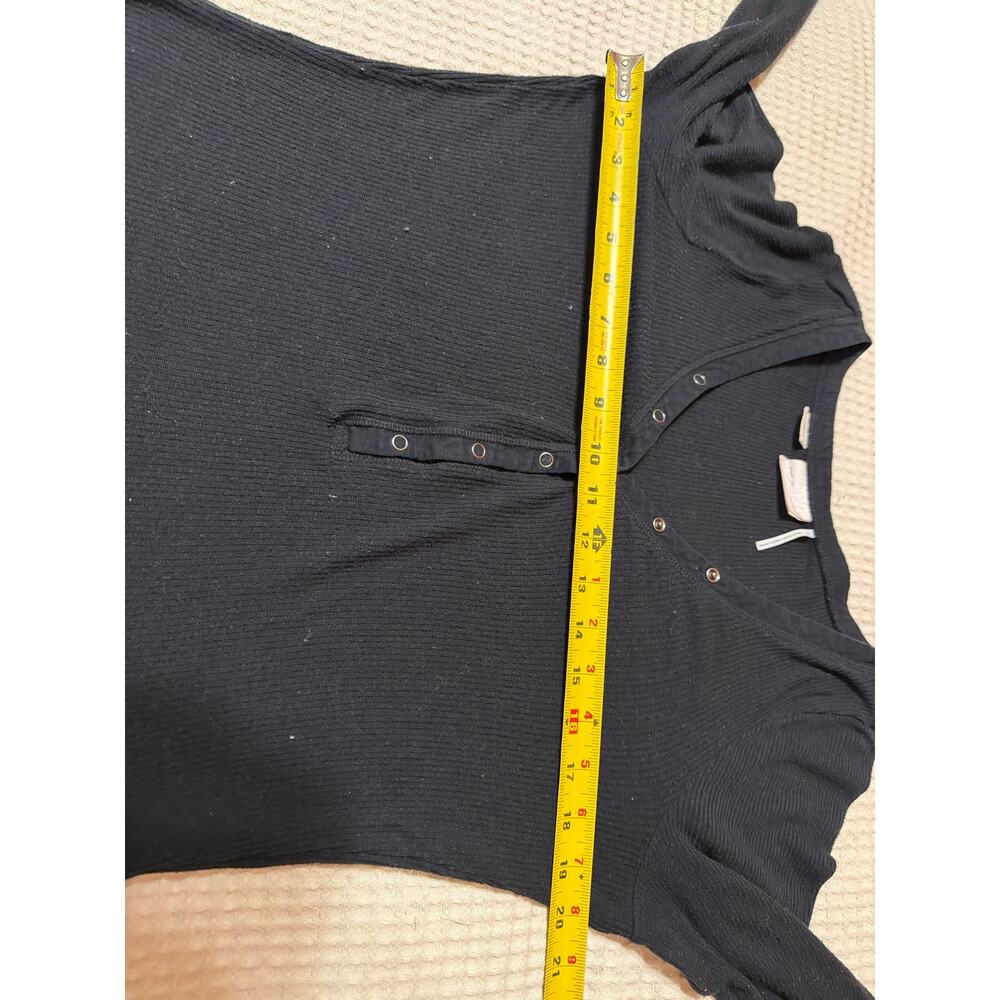 Urban Outfitters Out From Under Black Long Sleeve Henley Tee Ribbed Large Cozy - Picture 7 of 10